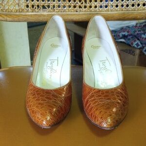 Troylings Cosmo Last Brown Leather Vintage Heels, Size 8, Seymour Troy
